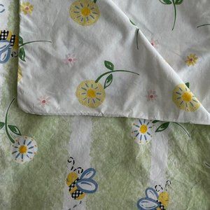 Pottery Barn Kids TWIN Floral & Bee Reversible Percale Duvet Cover Size